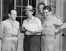 Frank Loesser, Bing Crosby, unidentified man, and Peter Lynd Hayes