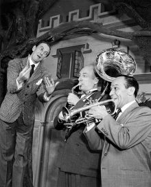 Ray Bolger, George Abbot and  Frank Loesser